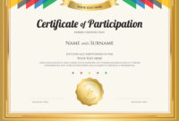 Certificate Of Participation Template for Templates For Certificates Of Participation