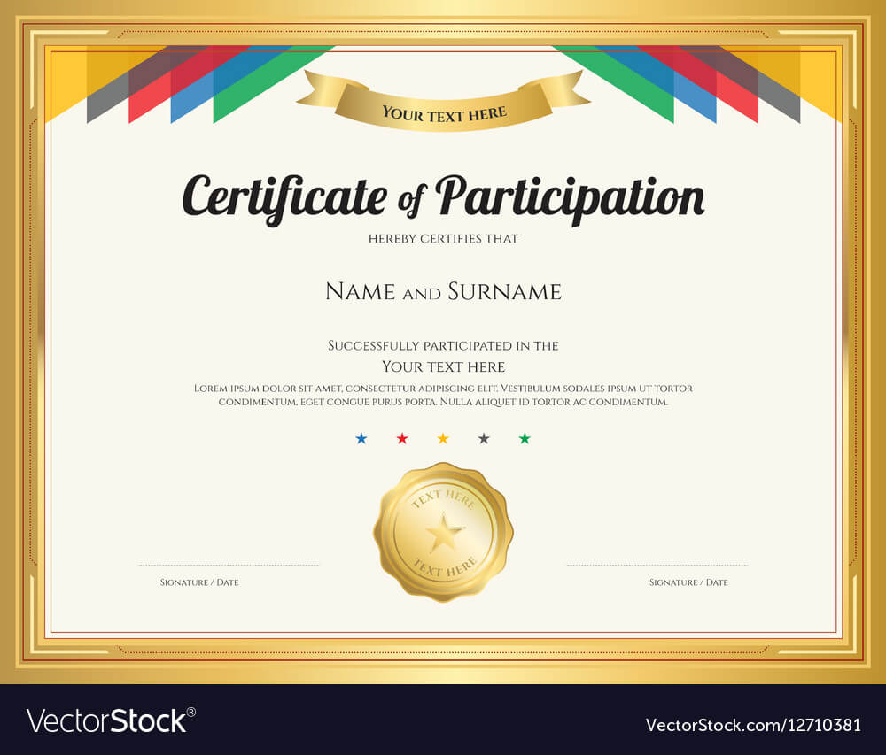 Certificate Of Participation Template Inside Free Templates For Certificates Of Participation