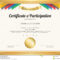 Certificate Of Participation Template With Gold Border Stock For Sample Certificate Of Participation Template