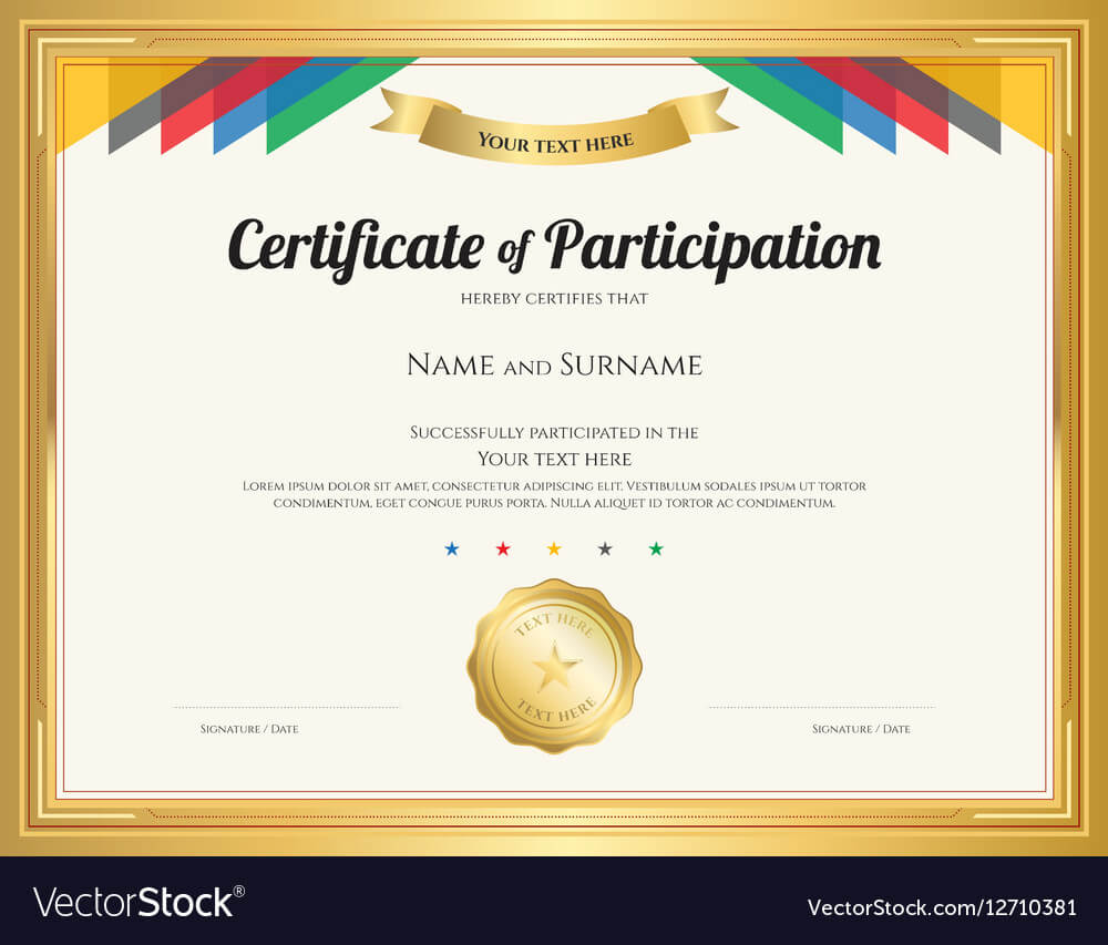 Certificate Of Participation Template Within Certification Of Participation Free Template