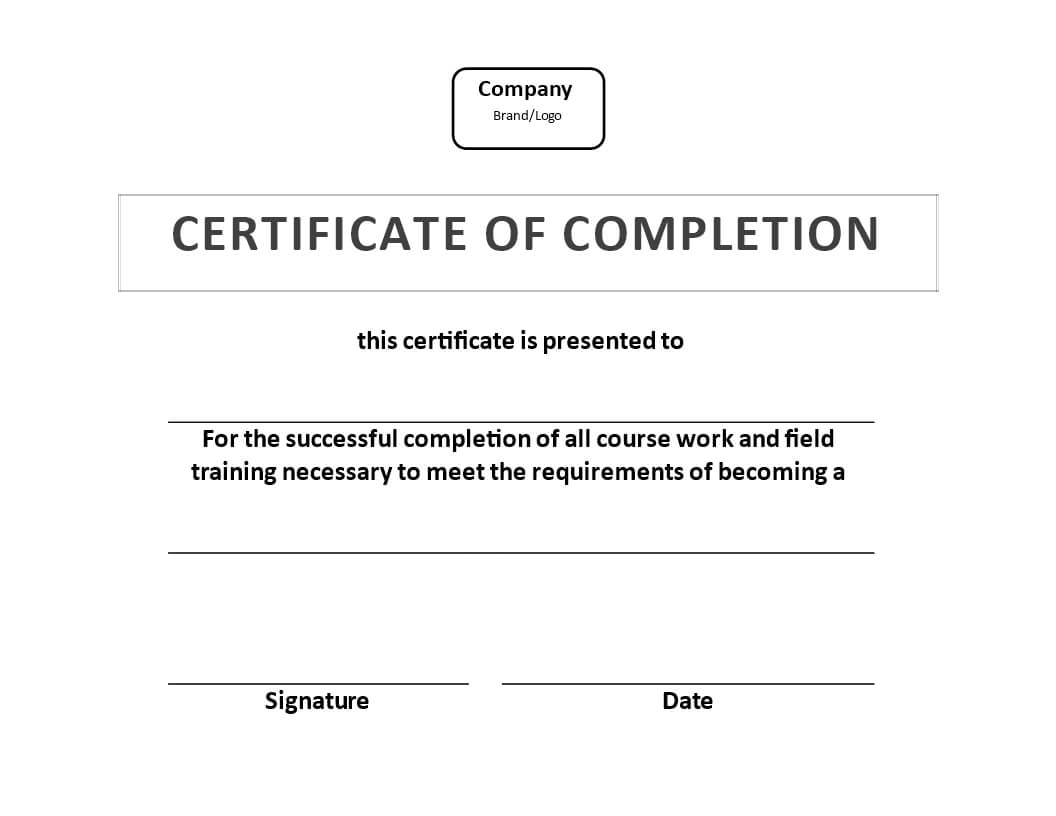 Certificate Of Training Completion Example | Templates At Intended For Template For Training Certificate