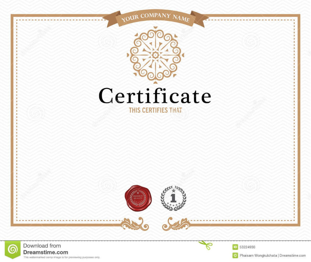 Certificate Template And Element Stock Vector Illustration Intended For This Entitles The Bearer To Template Certificate