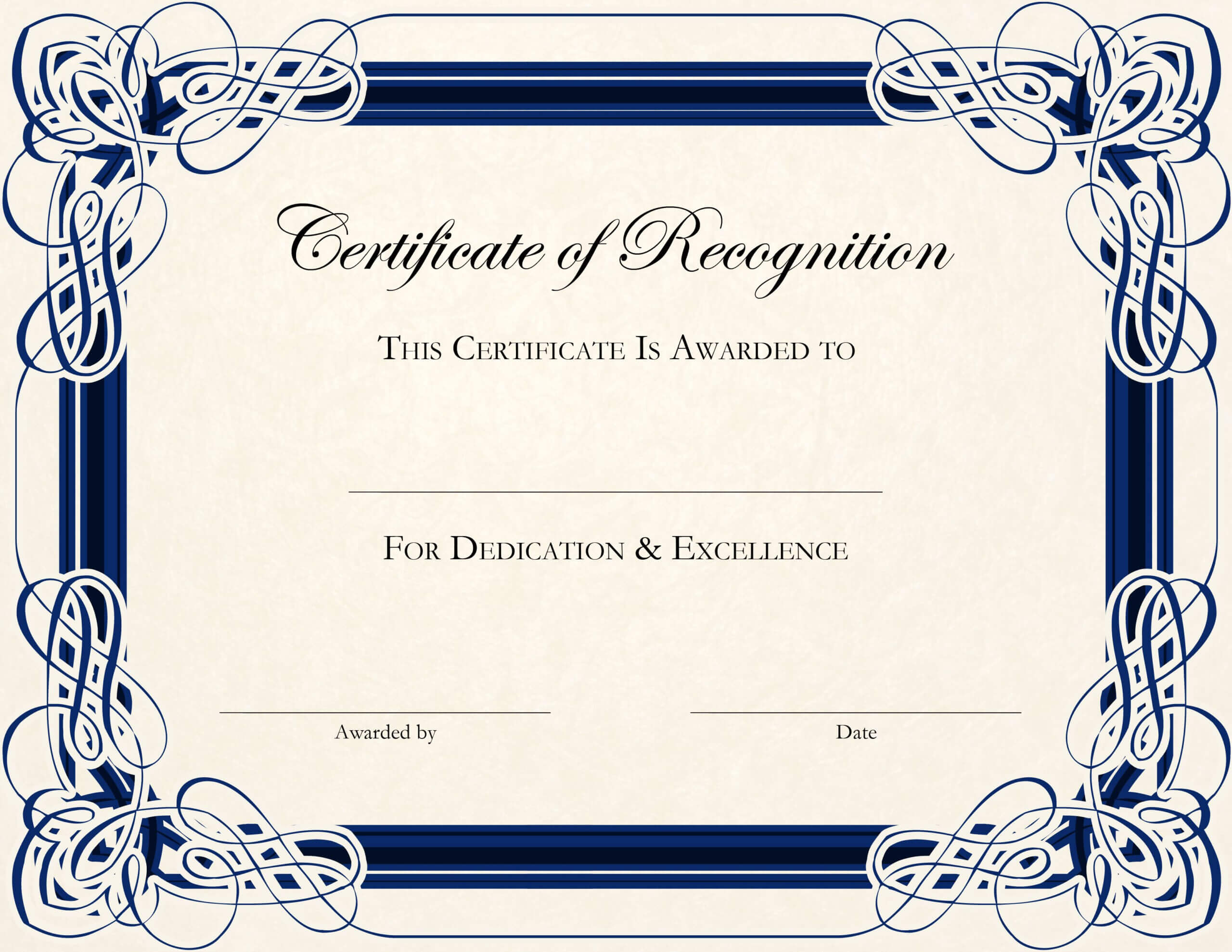 Certificate Template Designs Recognition Docs | Certificate Throughout Template For Certificate Of Award