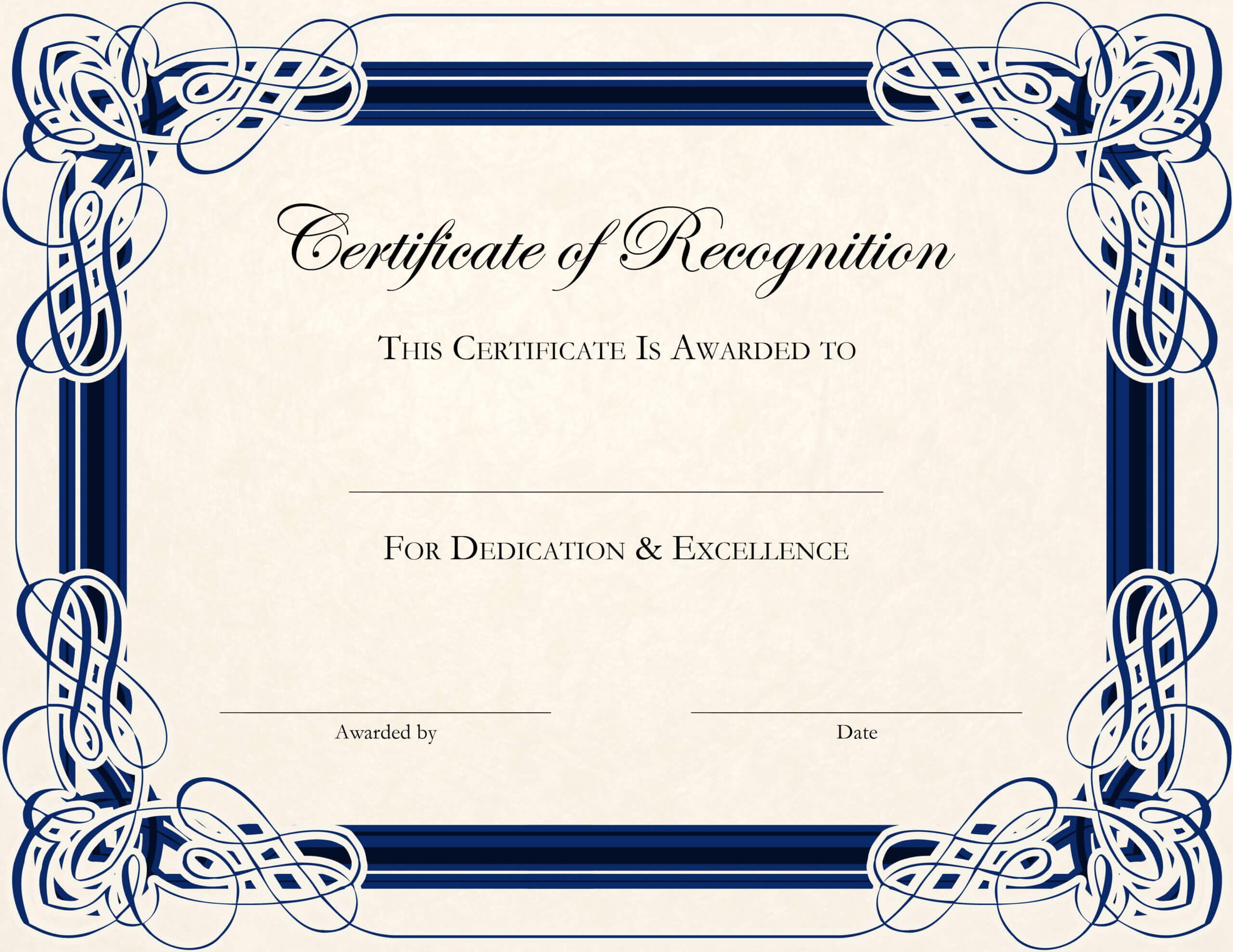 Certificate Template Designs Recognition Docs | Certificate With Certificate Of Appreciation Template Doc