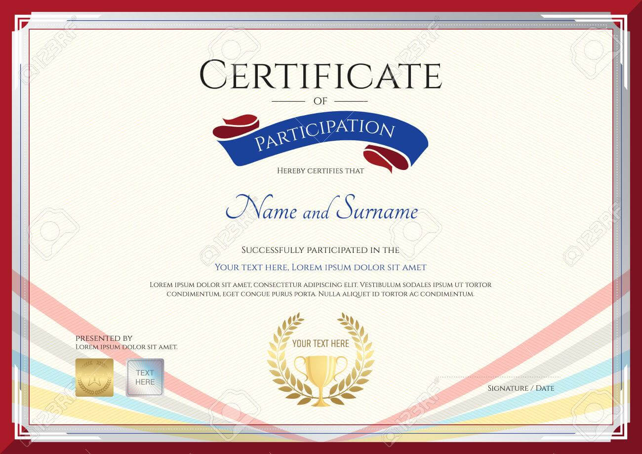 Certificate Template For Achievement, Appreciation Or Participation.. With Templates For Certificates Of Participation
