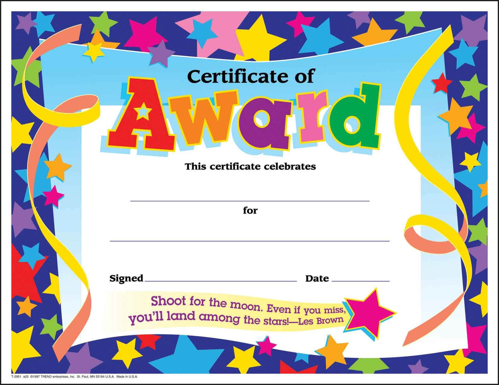 Certificate Template For Kids Free Certificate Templates Regarding Children's Certificate Template