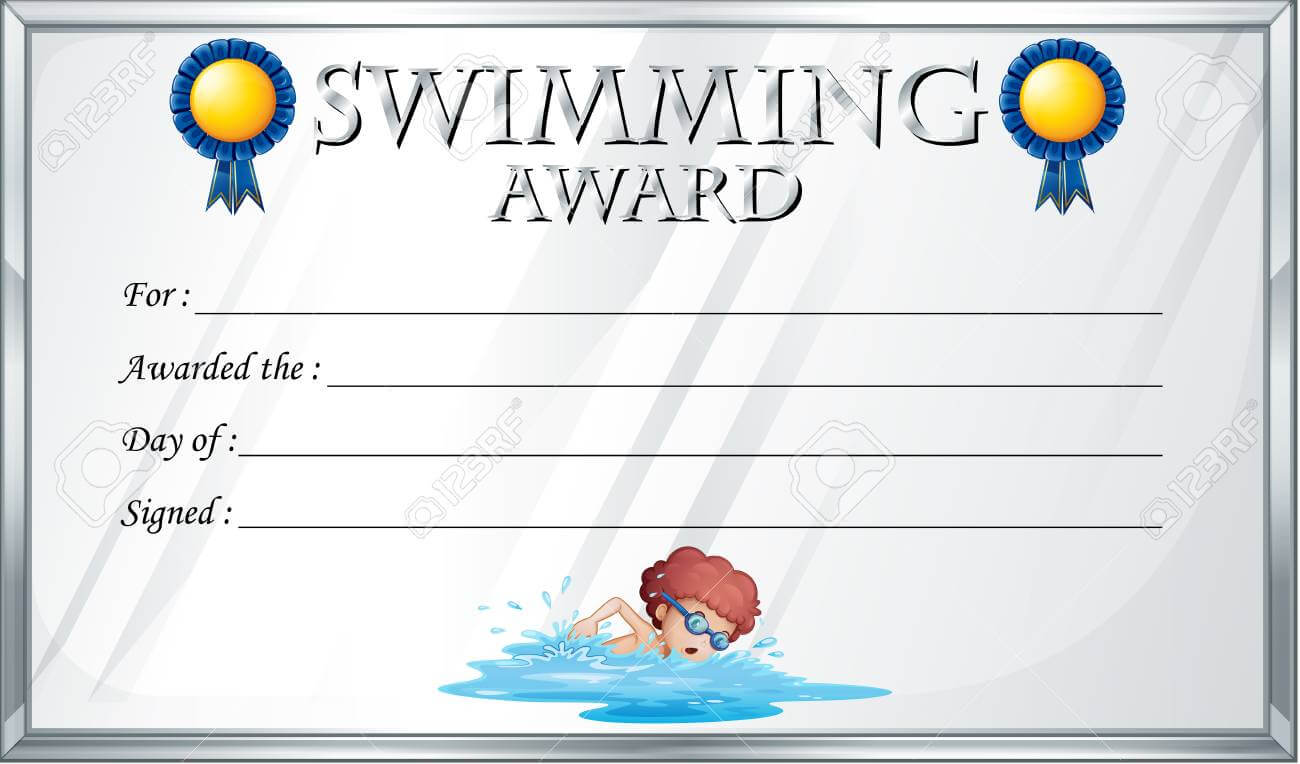 Certificate Template For Swimming Award Illustration Intended For Swimming Certificate Templates Free