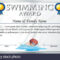 Certificate Template For Swimming Award Illustration Stock Regarding Swimming Award Certificate Template