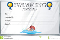 Certificate Template For Swimming Award Stock Vector pertaining to Swimming Award Certificate Template