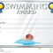 Certificate Template For Swimming Award Stock Vector pertaining to Swimming Award Certificate Template