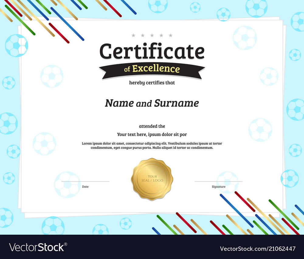 Certificate Template In Football Sport Theme With In Football Certificate Template