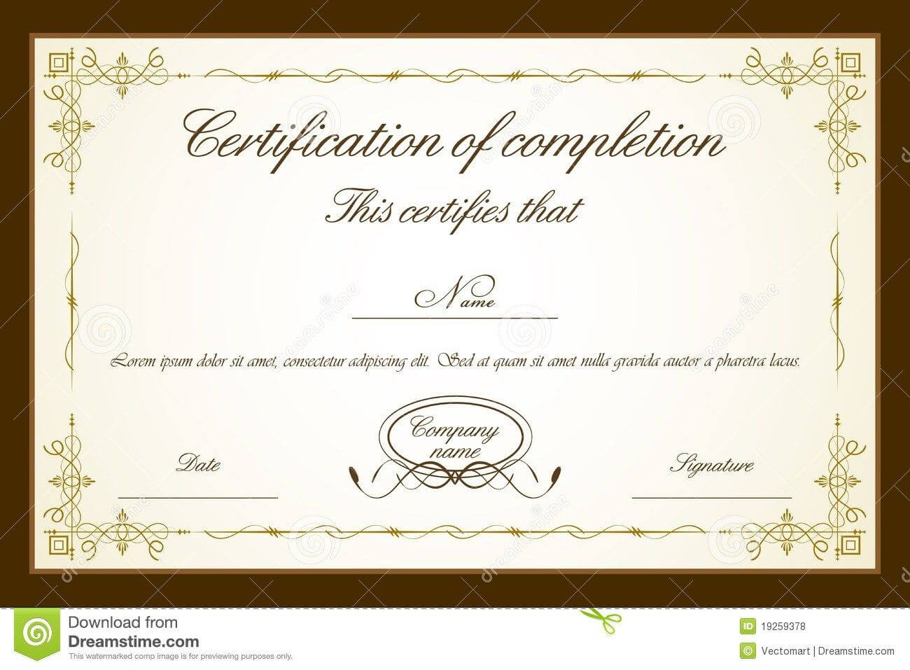 Certificate Template Royalty Free Stock Photos Image With Blank Certificate Templates Free Download