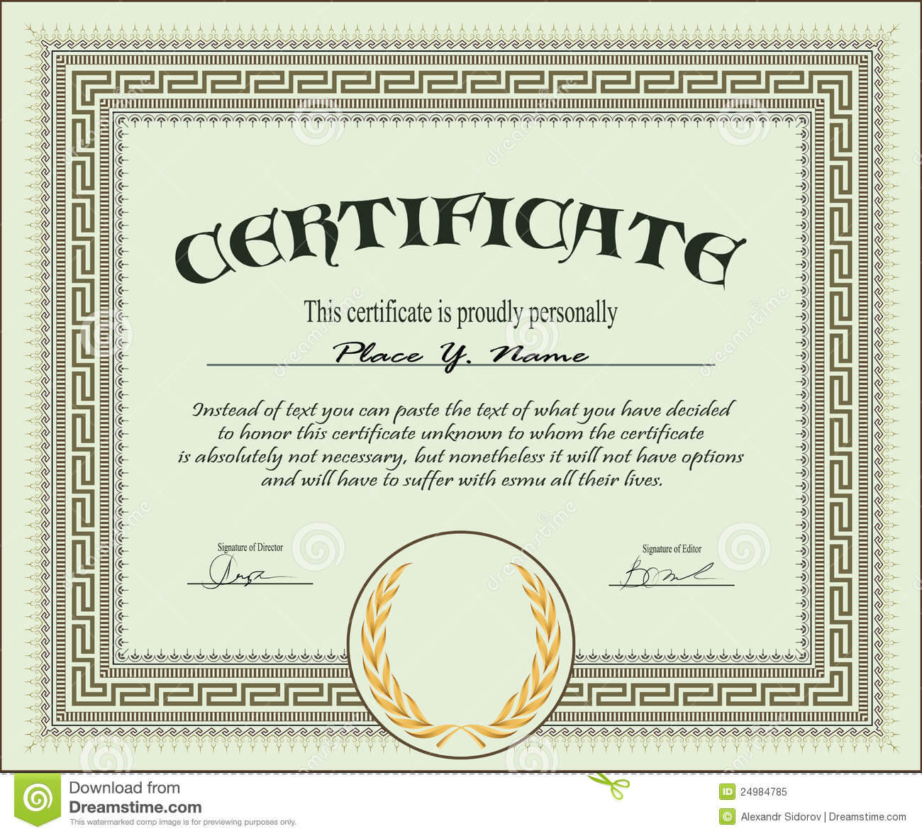 Certificate Template Stock Vector. Illustration Of With Free Stock Certificate Template Download