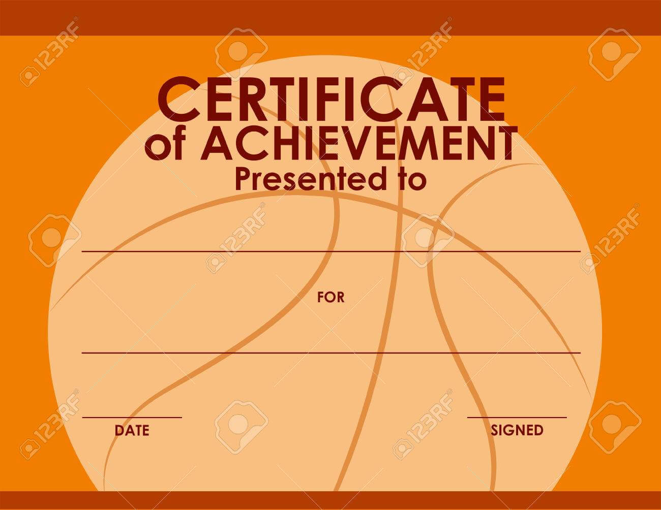 Certificate Template With Basketball Background Illustration With Basketball Certificate Template