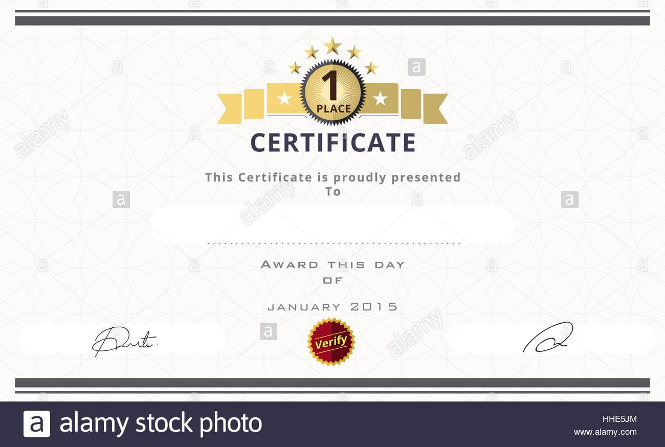 Certificate Template With First Place Concept. Certificate Throughout First Place Certificate Template