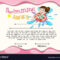 Certificate Template With Girl Swimming Intended For Swimming Certificate Templates Free