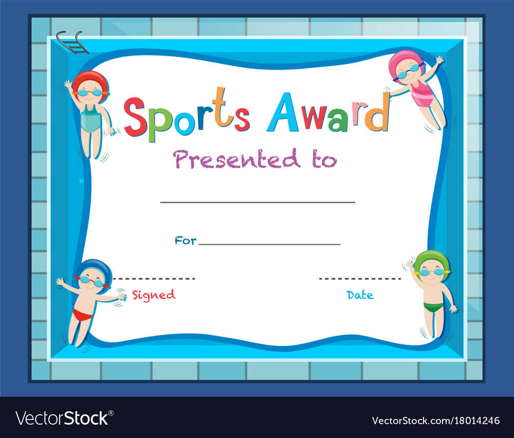 Certificate Template With Kids Swimming With Regard To Free Swimming Certificate Templates