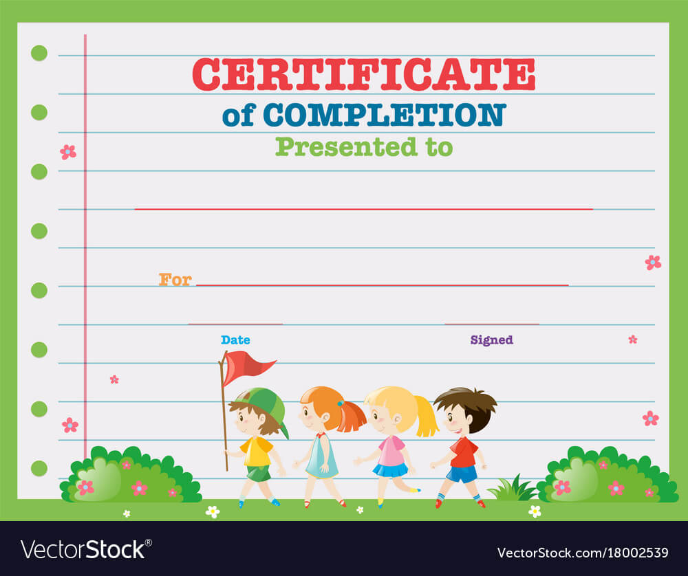 Certificate Template With Kids Walking In The Park With Walking Certificate Templates