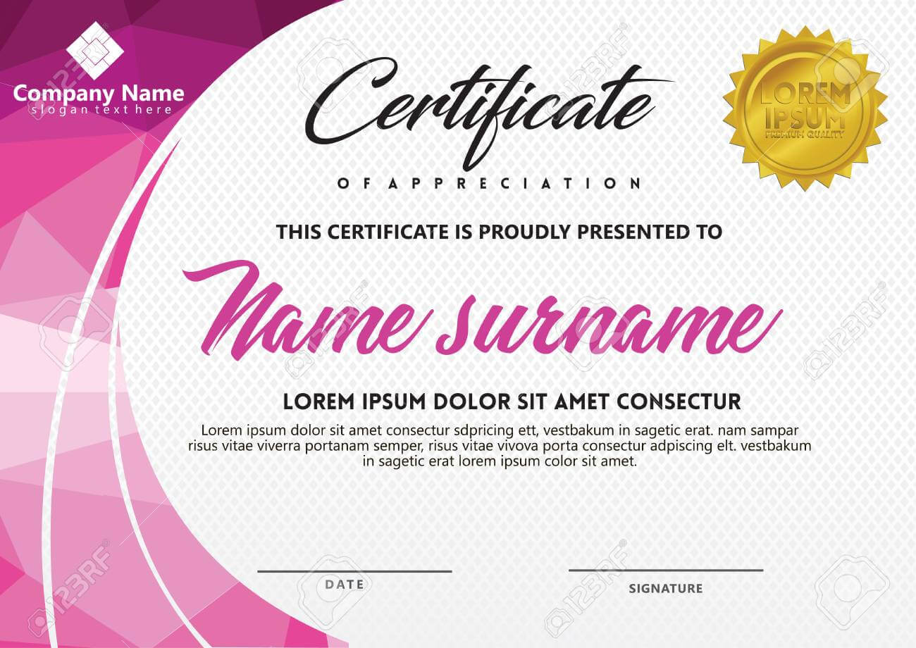 Certificate Template With Polygonal Style And Modern Pattern.. For Workshop Certificate Template