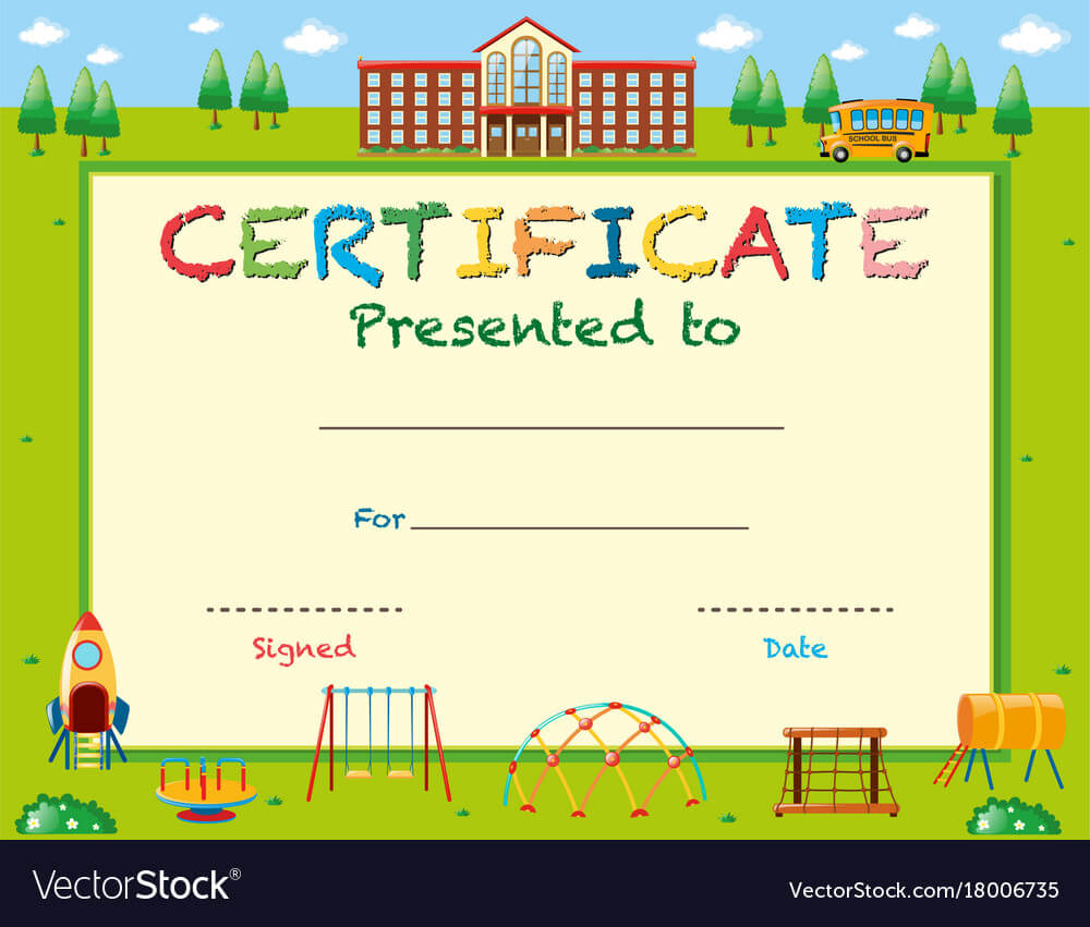 Certificate Template With School In Background In Free School Certificate Templates