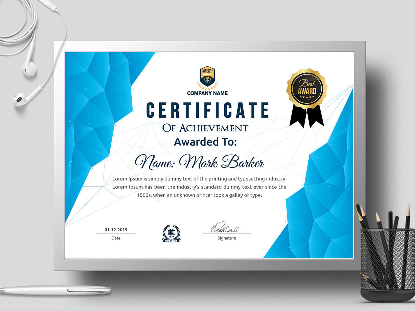 Certificate Templatecreative Touch On Dribbble Pertaining To Landscape Certificate Templates
