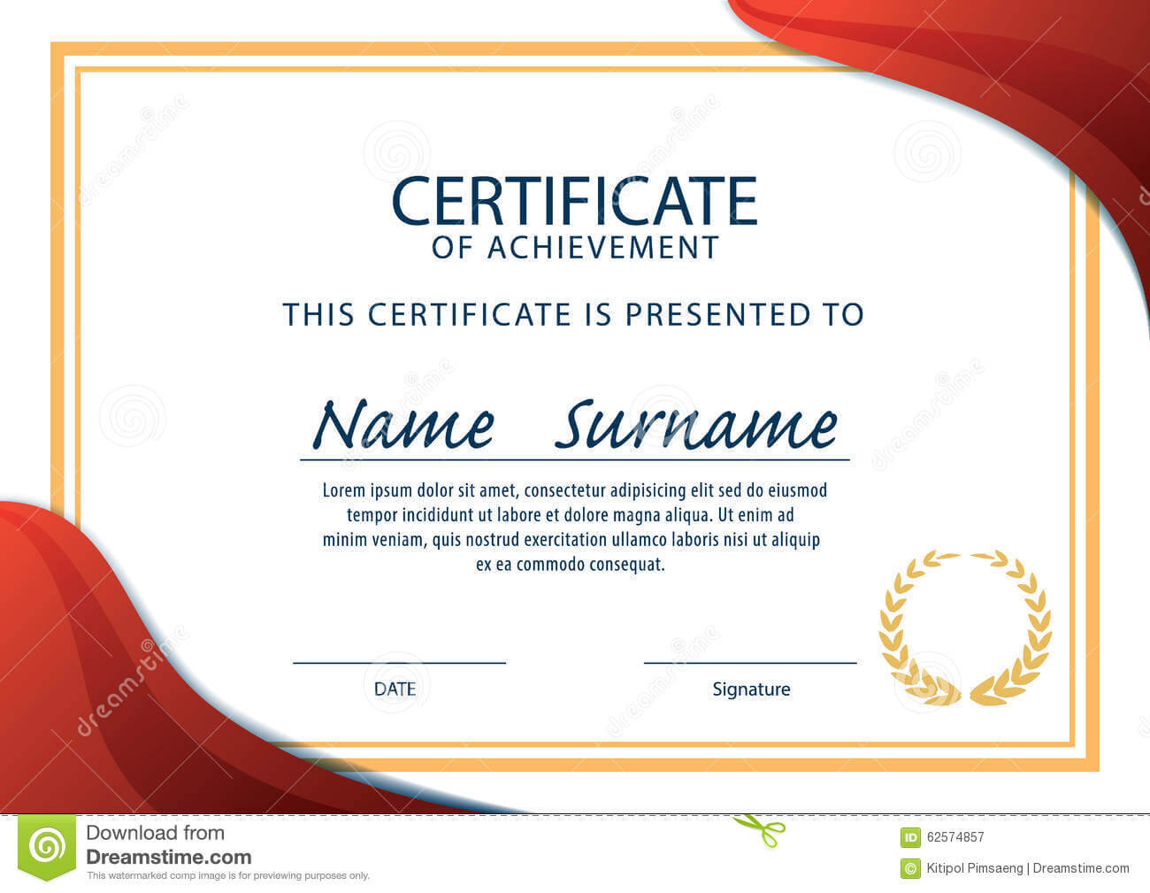 Certificate Template,diploma,a4 Size ,vector Stock Vector In Certificate Template Size