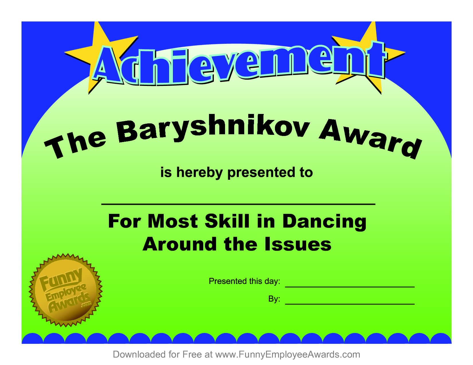 Certificates Fun Certificate From Funny Employee He Bar Pertaining To Funny Certificates For Employees Templates