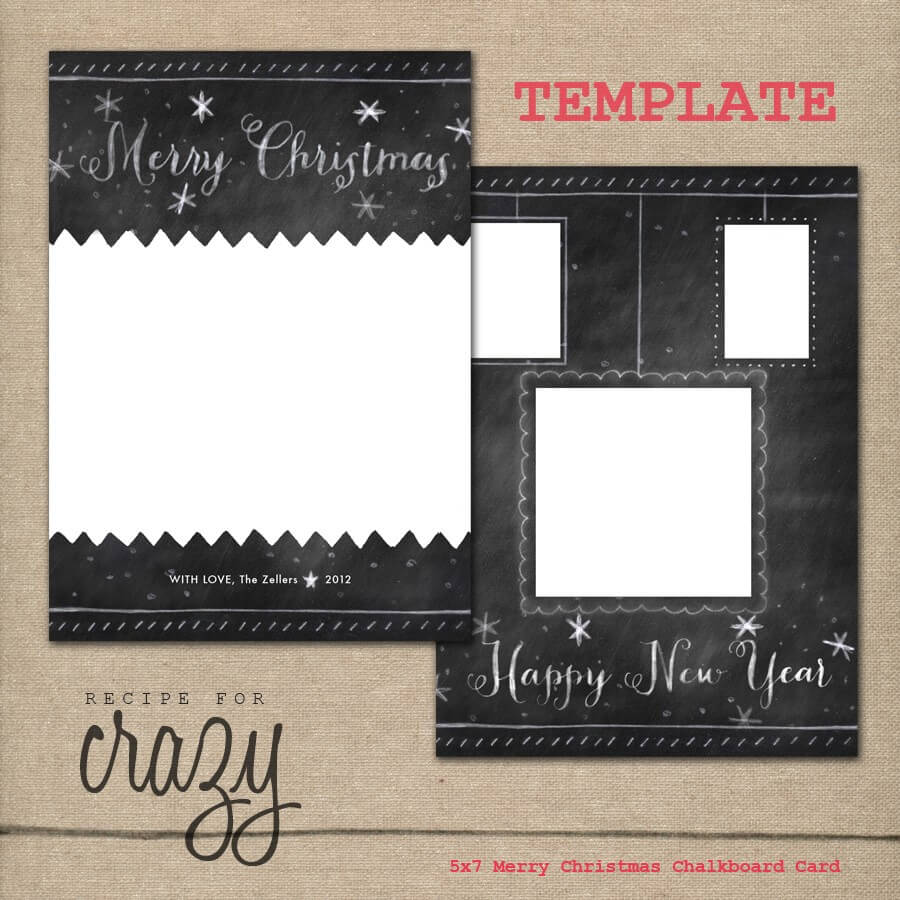Chalkboard Christmas Card Template Free Penaime Com Holiday Inside Free Christmas Card Templates For Photographers