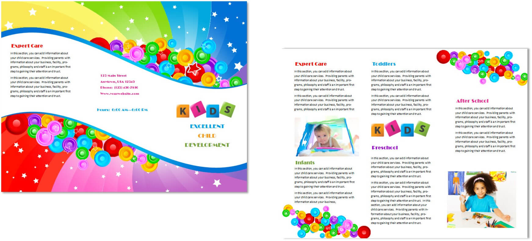 Child Care Brochure Template 7 Regarding Daycare Brochure Template