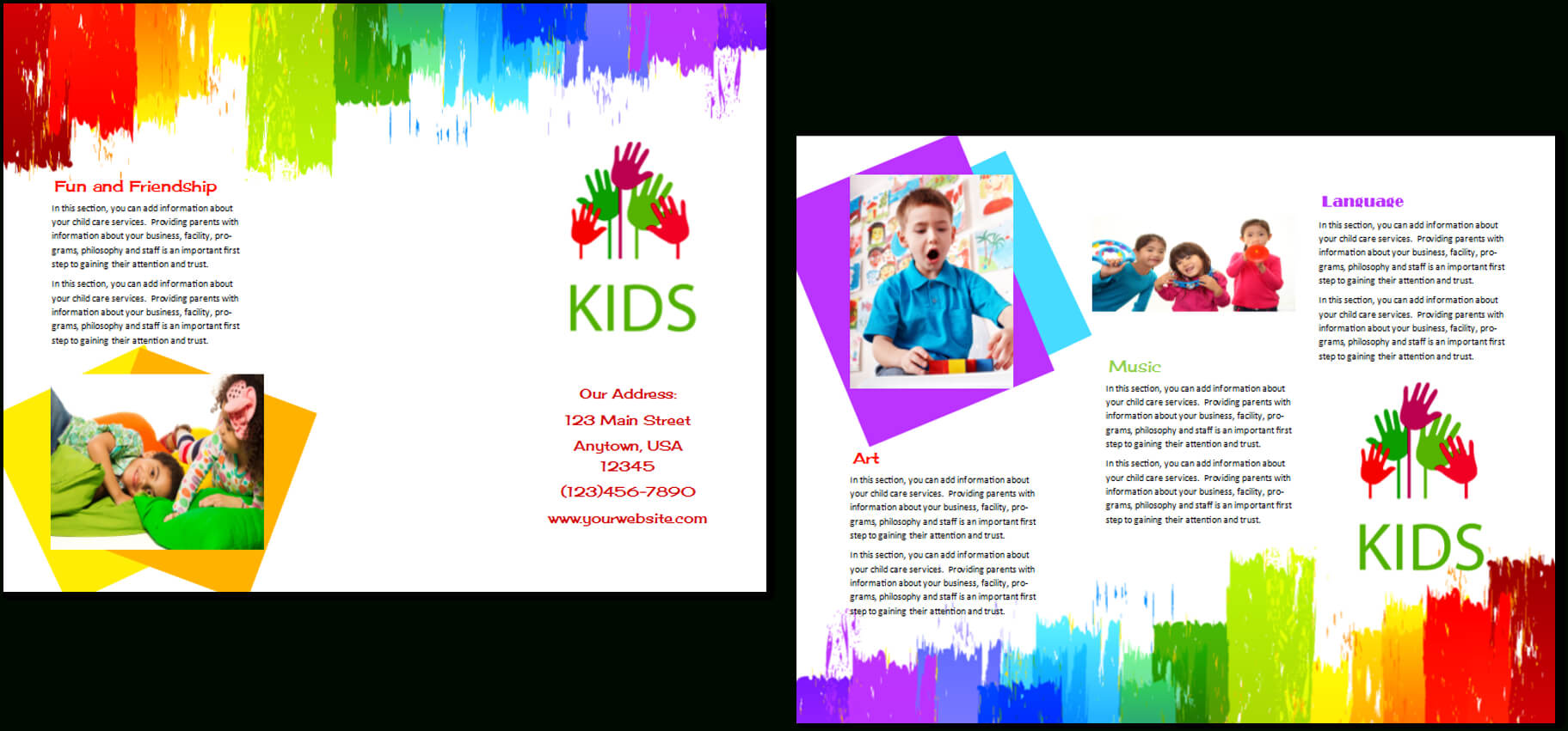 Child Care Brochure Template 9 Throughout Daycare Brochure Template