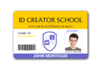 Child Id Card Template | Id Card Template, School Id, Free with High School Id Card Template