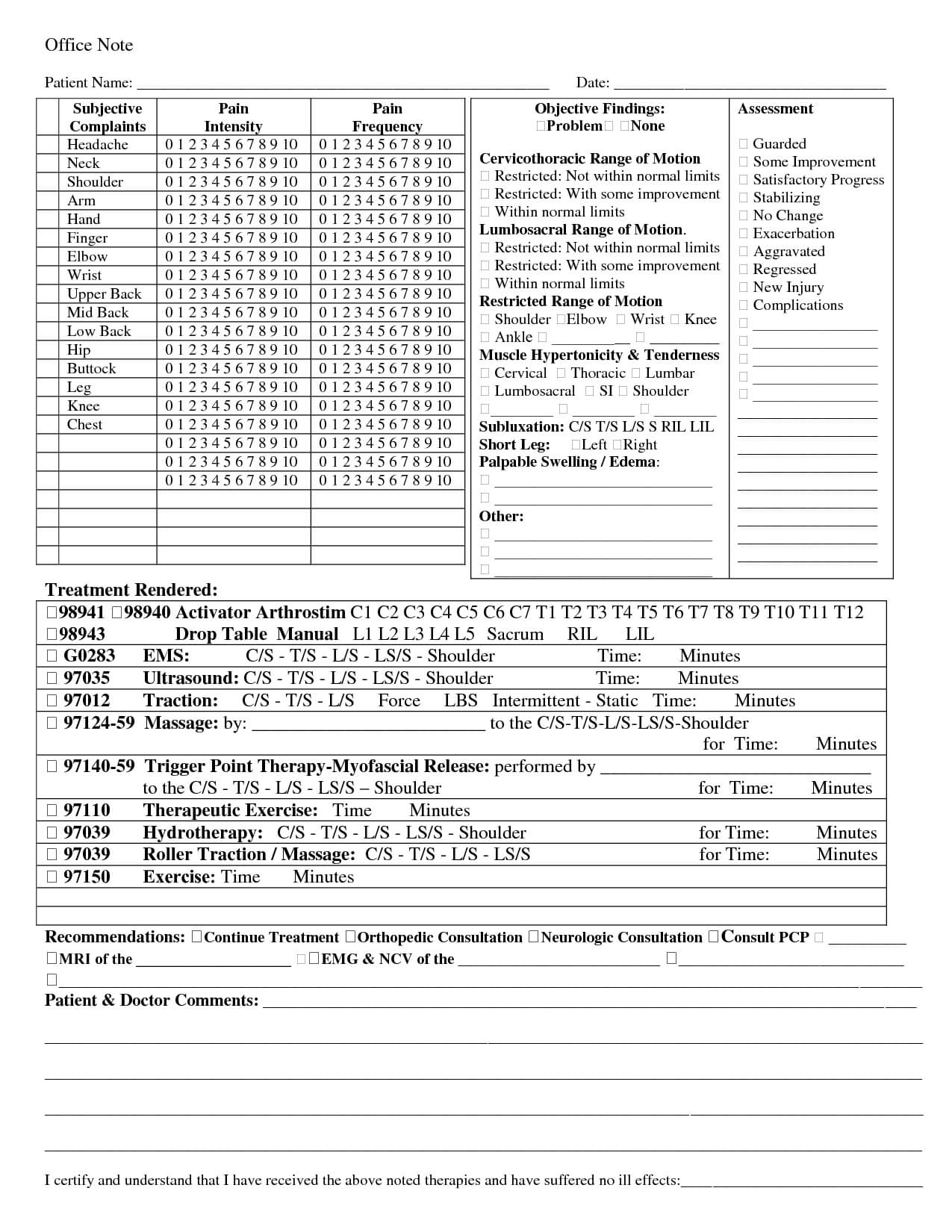 Chiropractic+Soap+Note+Template | Soap Note, Notes Template Pertaining To Chiropractic Travel Card Template