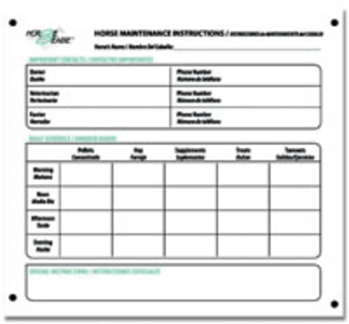 Chore Charts Keep Busy Barns In Order – Horse&rider With Regard To Horse Stall Card Template