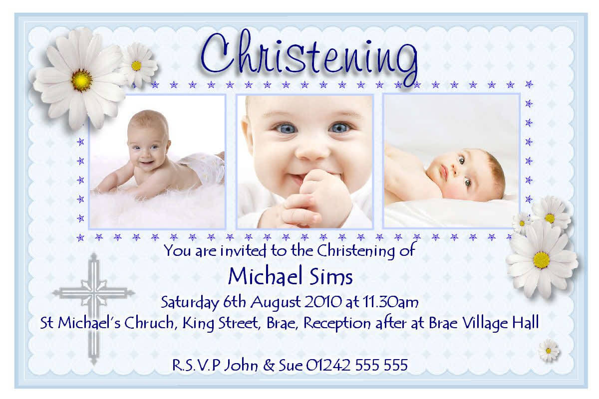 Christening Invitation Cards : Christening Invitation Cards Intended For Baptism Invitation Card Template
