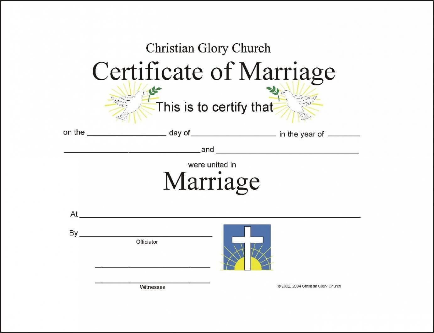 Christian Wedding Certificate Sample - Google Search Throughout Certificate Of Marriage Template