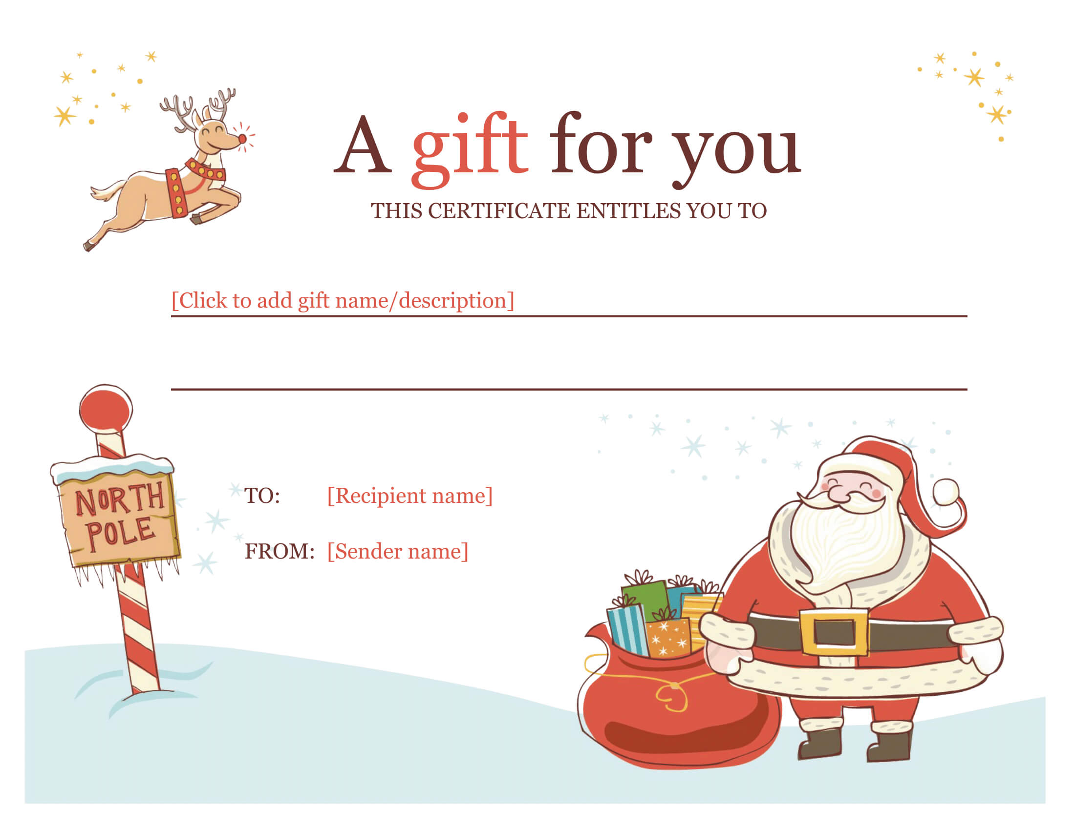 Christmas Gift Certificate – Download A Free Personalized With Regard To Free Christmas Gift Certificate Templates
