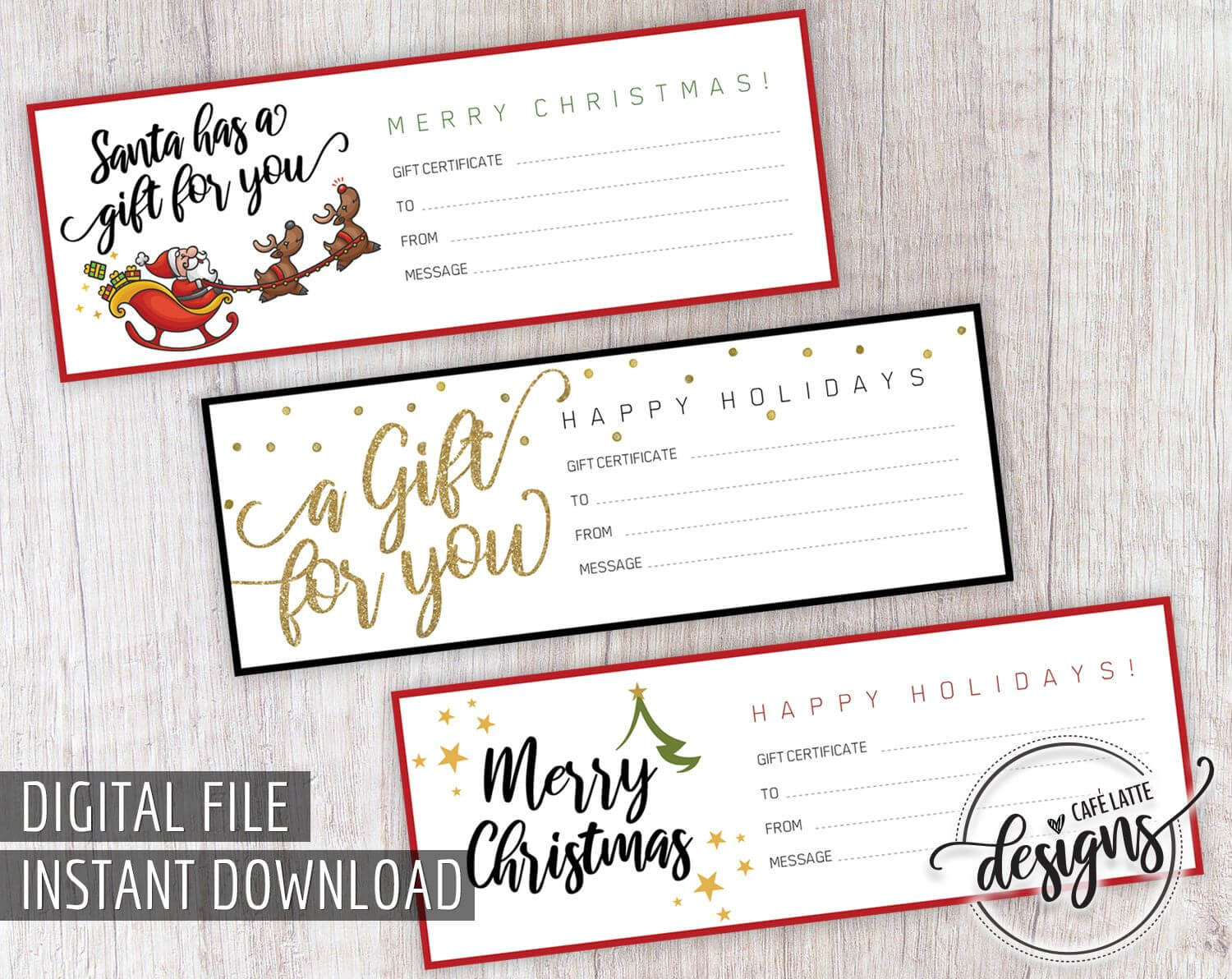 Christmas Gift Certificate, Gift Certificate Printable, Gift In Merry Christmas Gift Certificate Templates