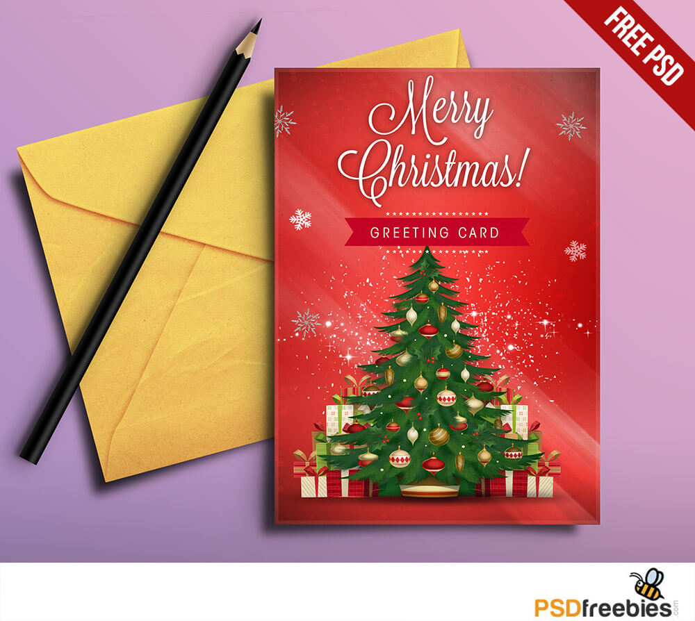 Christmas Greeting Card Free Psd | Psdfreebies Inside Christmas Photo Card Templates Photoshop