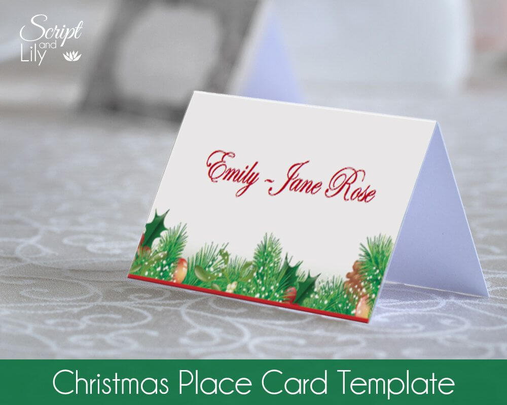 Christmas Place Name Card Template | Easy To Edit And Print Inside Celebrate It Templates Place Cards