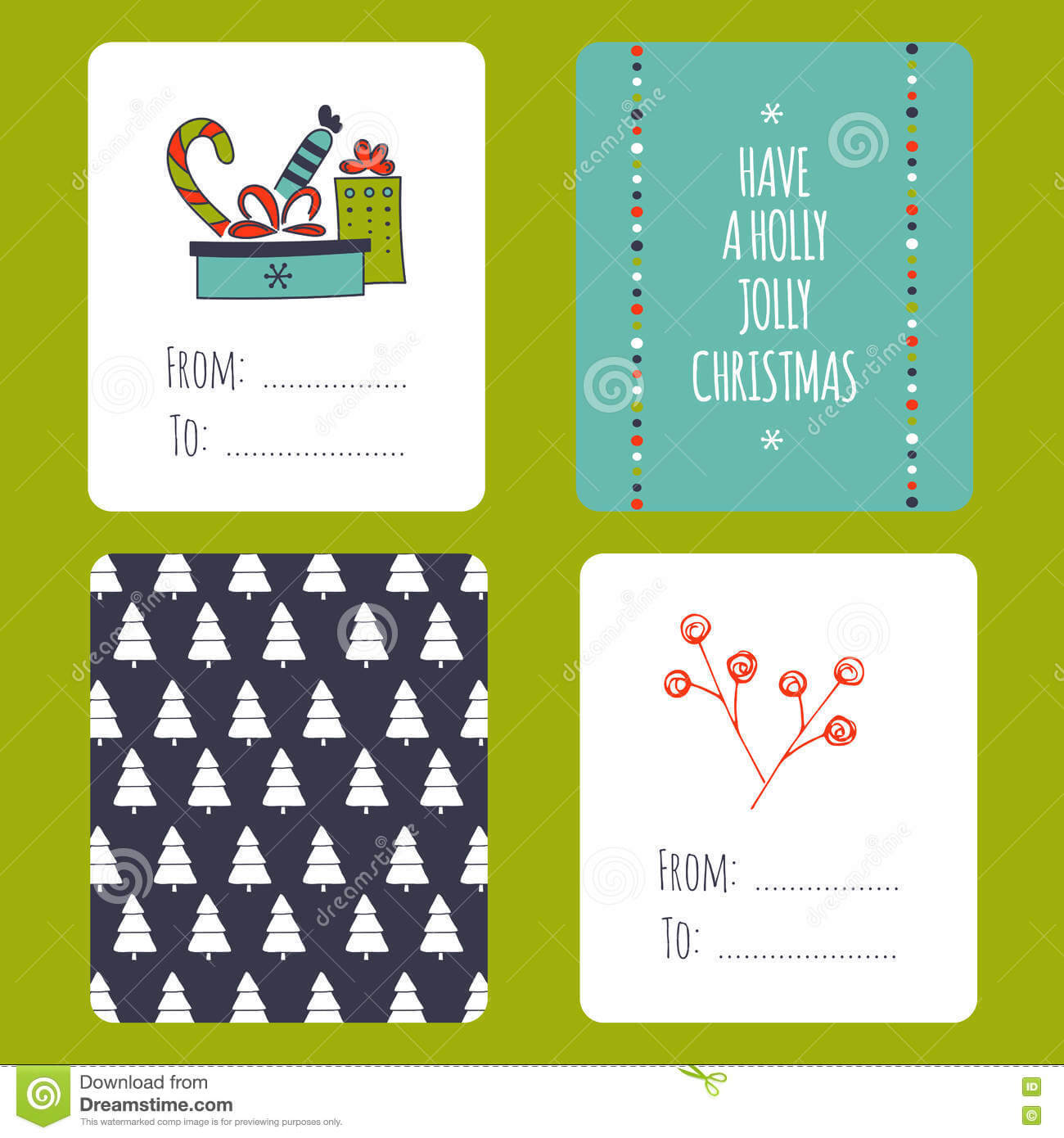 Christmas Set Of Cards Stock Vector. Illustration Of Jolly Inside Small Greeting Card Template