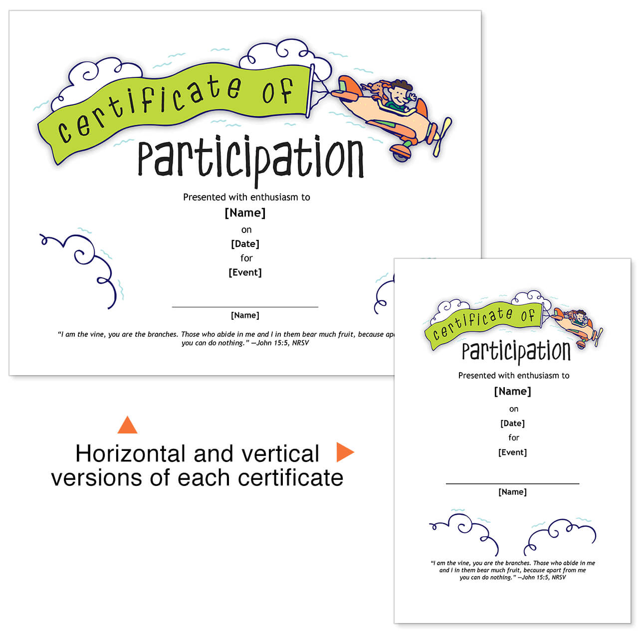 Church Certificate Template For Participation In Vbs, Sunday Throughout Vbs Certificate Template