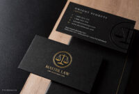 Classic Modern Black Duplex Attorney Business Card Template in Lawyer Business Cards Templates