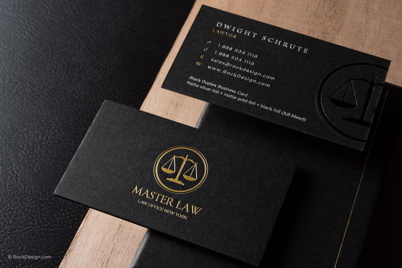 Classic Modern Black Duplex Attorney Business Card Template In Lawyer Business Cards Templates