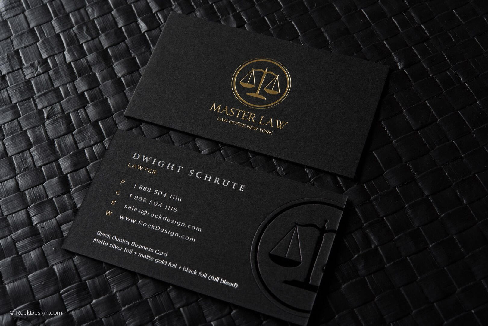 Classic Modern Black Duplex Attorney Business Card Template With Legal Business Cards Templates Free
