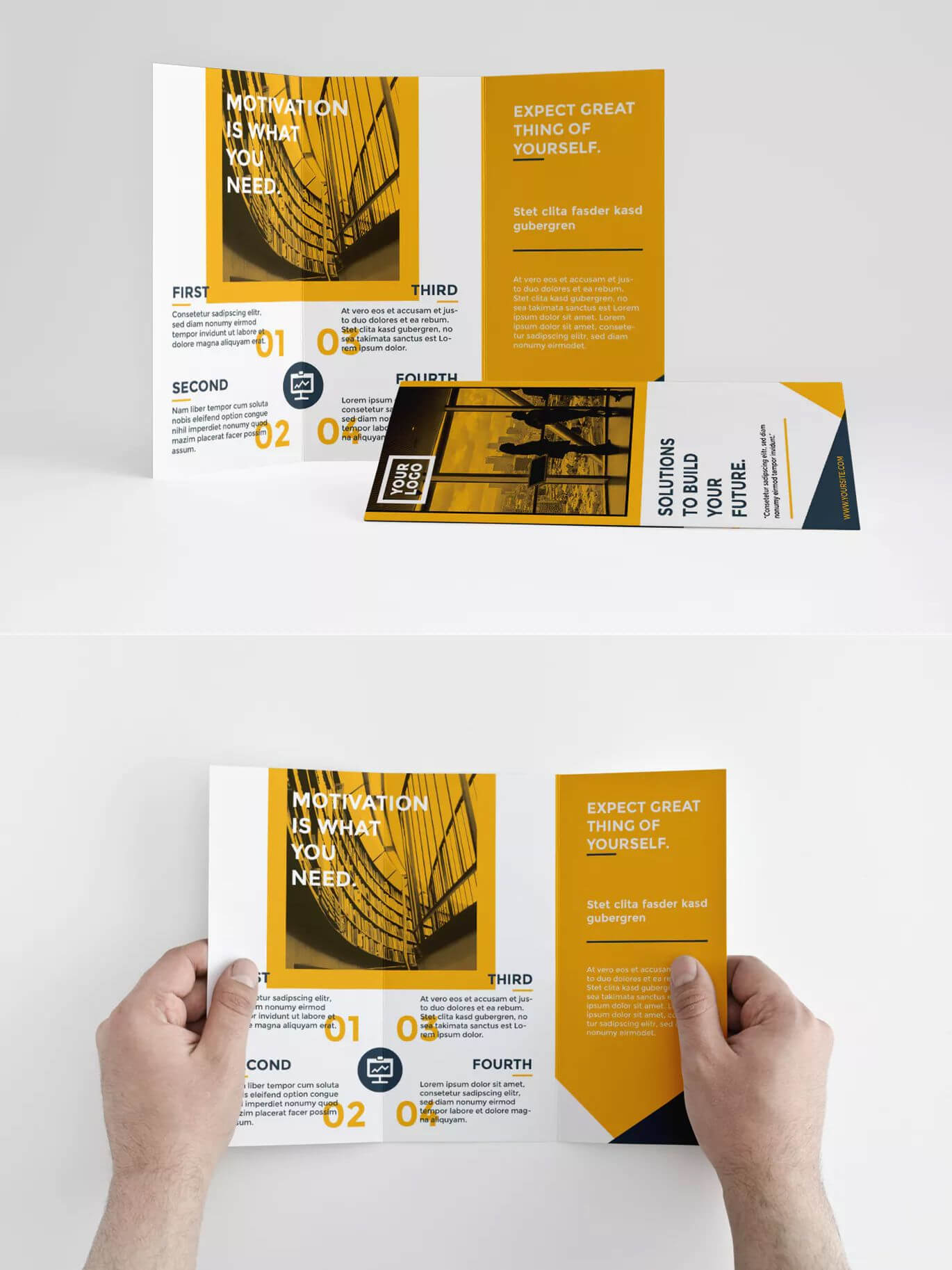 Clean Yellow Tri Fold Brochure Template Indesign Indd • A4 With Regard To Tri Fold Brochure Template Indesign Free Download