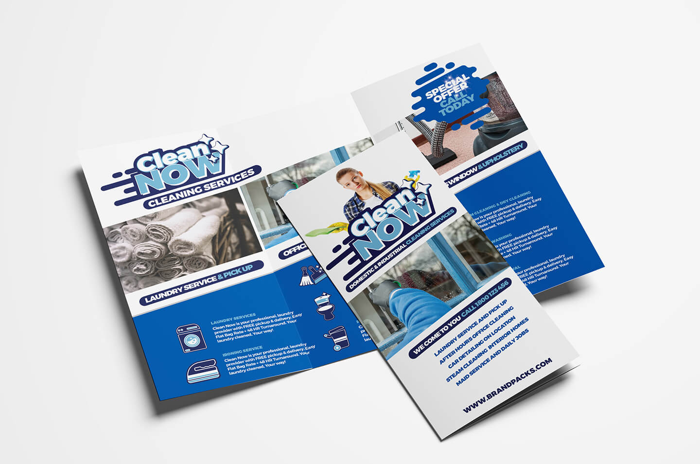 Cleaning Service Trifold Brochure Template In Psd, Ai Pertaining To Cleaning Brochure Templates Free