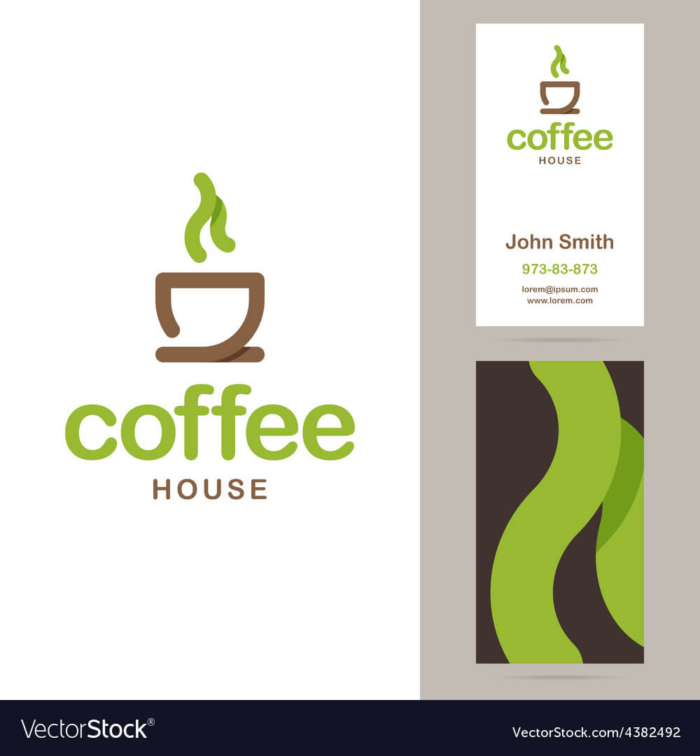 Coffee House Logo And Business Card Templates Within Coffee Business Card Template Free