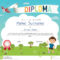 Colorful Kids Summer Camp Diploma Certificate Template Stock With Summer Camp Certificate Template