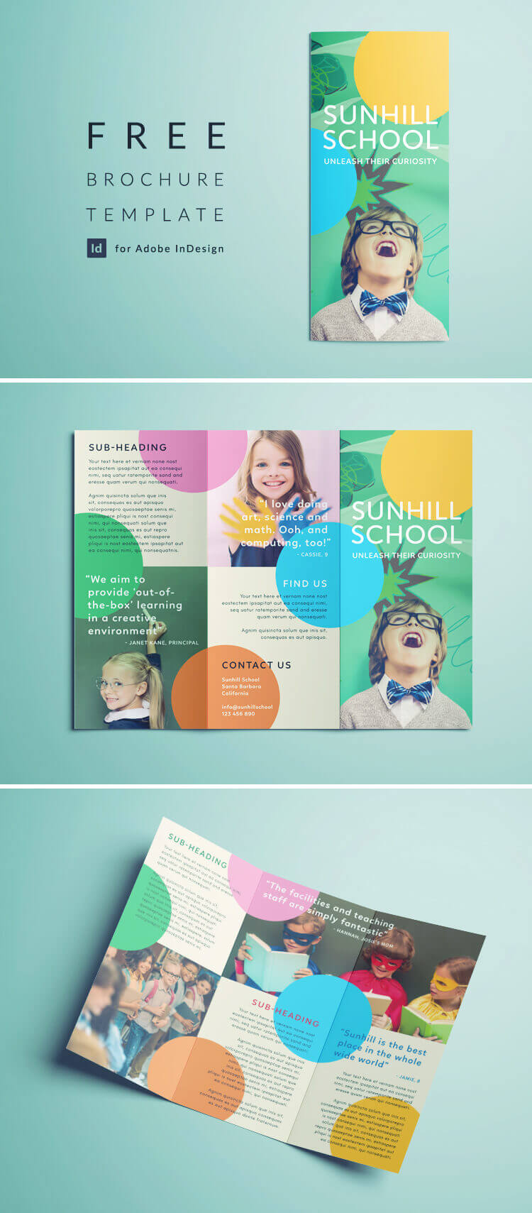 Colorful School Brochure - Tri Fold Template | Download Free Throughout Play School Brochure Templates