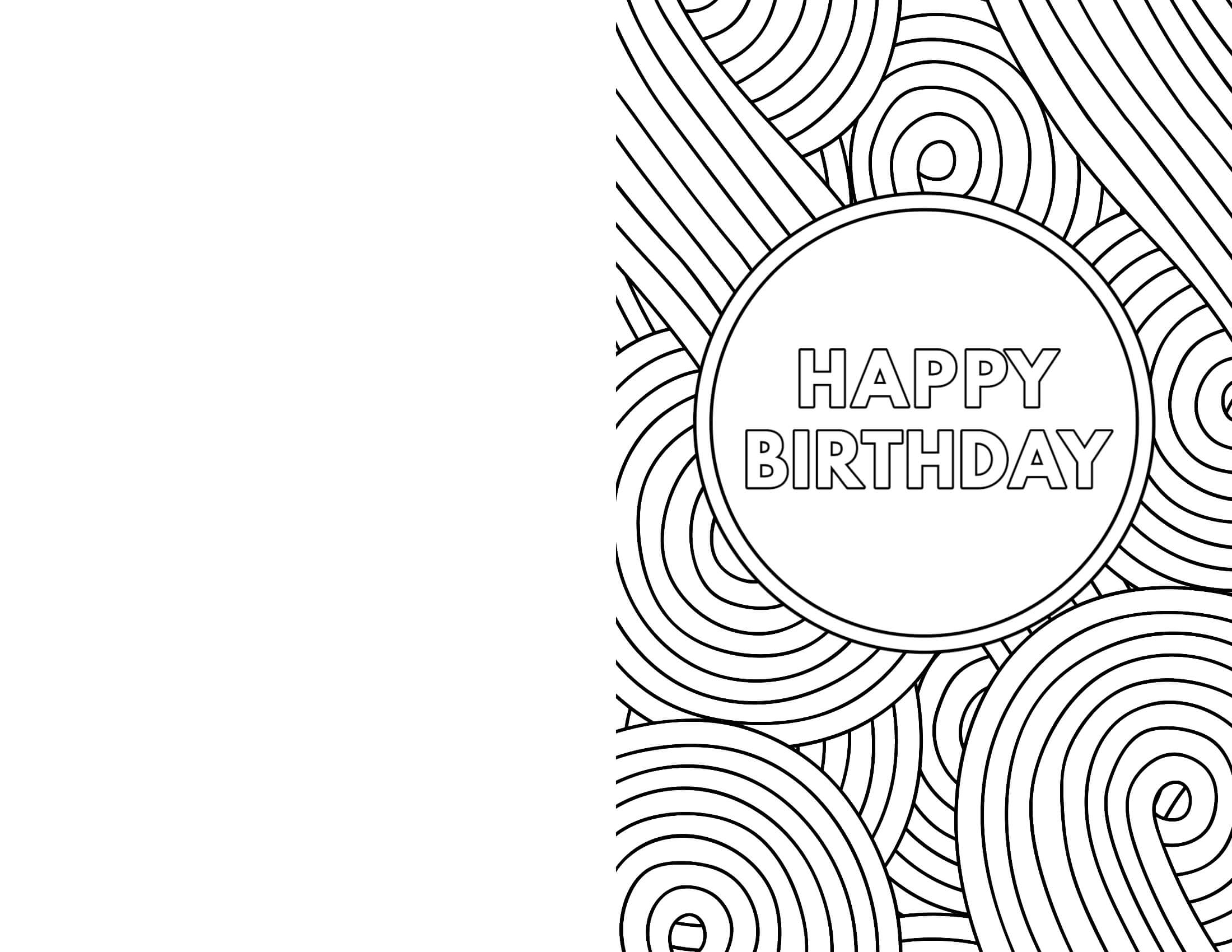 Coloring Book Incredible Happy Birthday Card Coloringes with Foldable